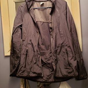 Layer 8 Womens wind breaker work out Zip up jacket charcoal grey Size M